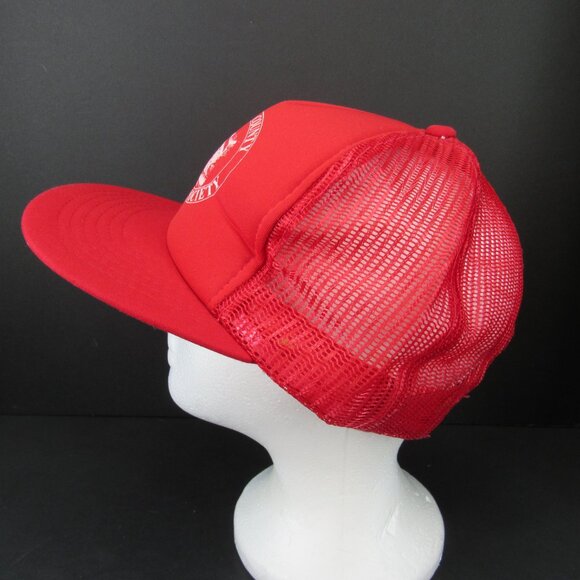 Butts County Historical Society Men's Red Wide Brim Mesh Back Snapback Cap Hat - Picture 3 of 8